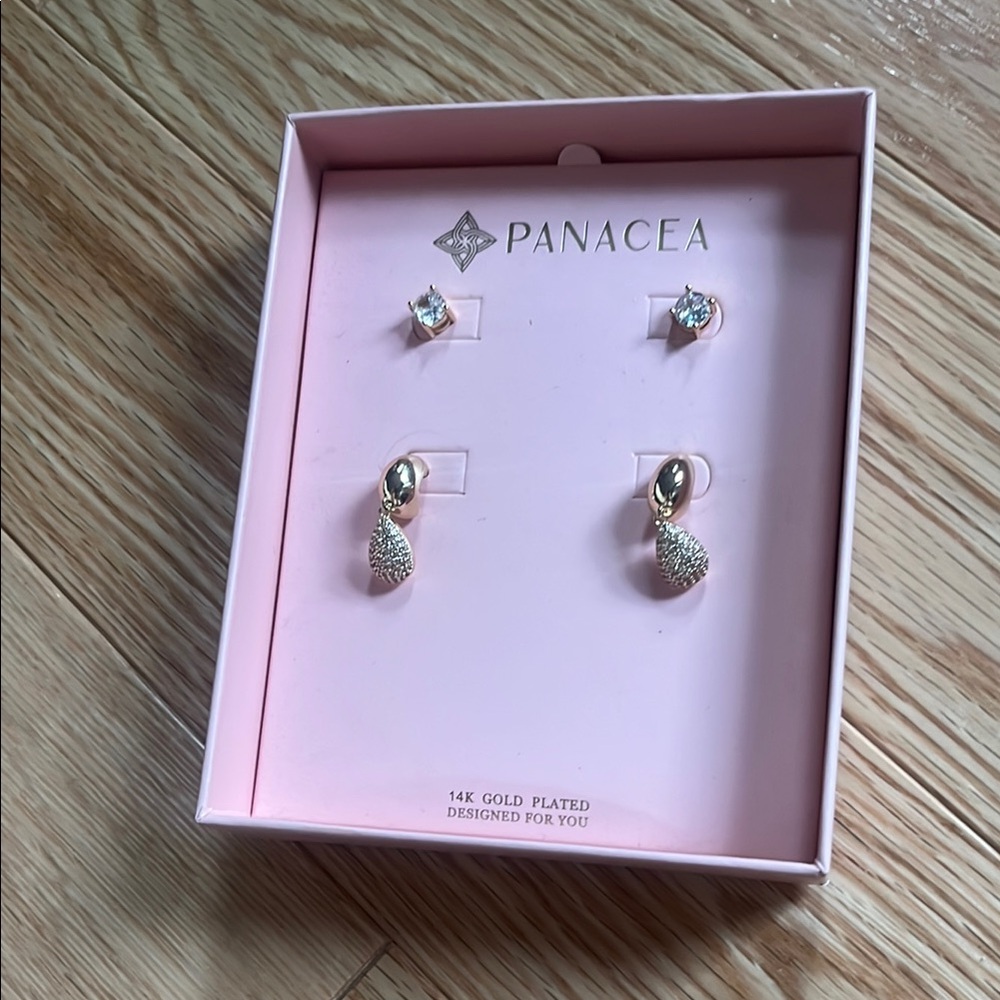 Gold and Silver Earrings Set